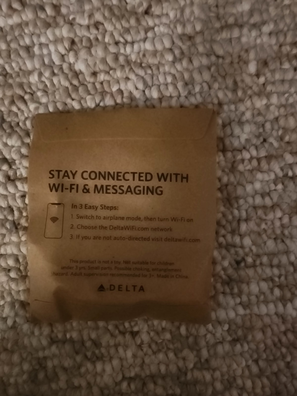 Delta Airlines White Wired Earbuds NEW/UNOPENED, Paper Packaging