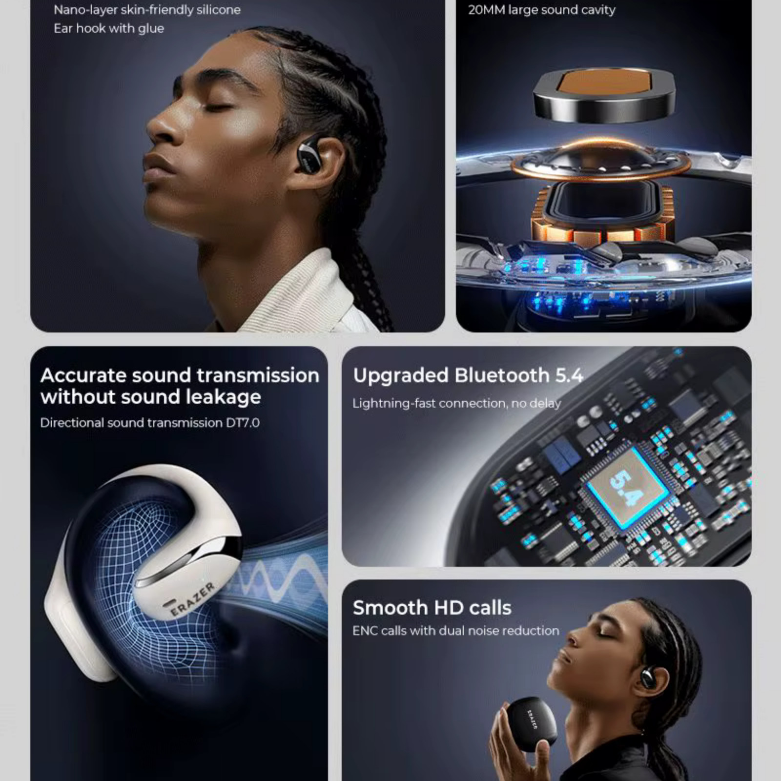 ERAZER X9 Wireless Bluetooth Earphones – HiFi Stereo, Noise Cancelling, Waterpro