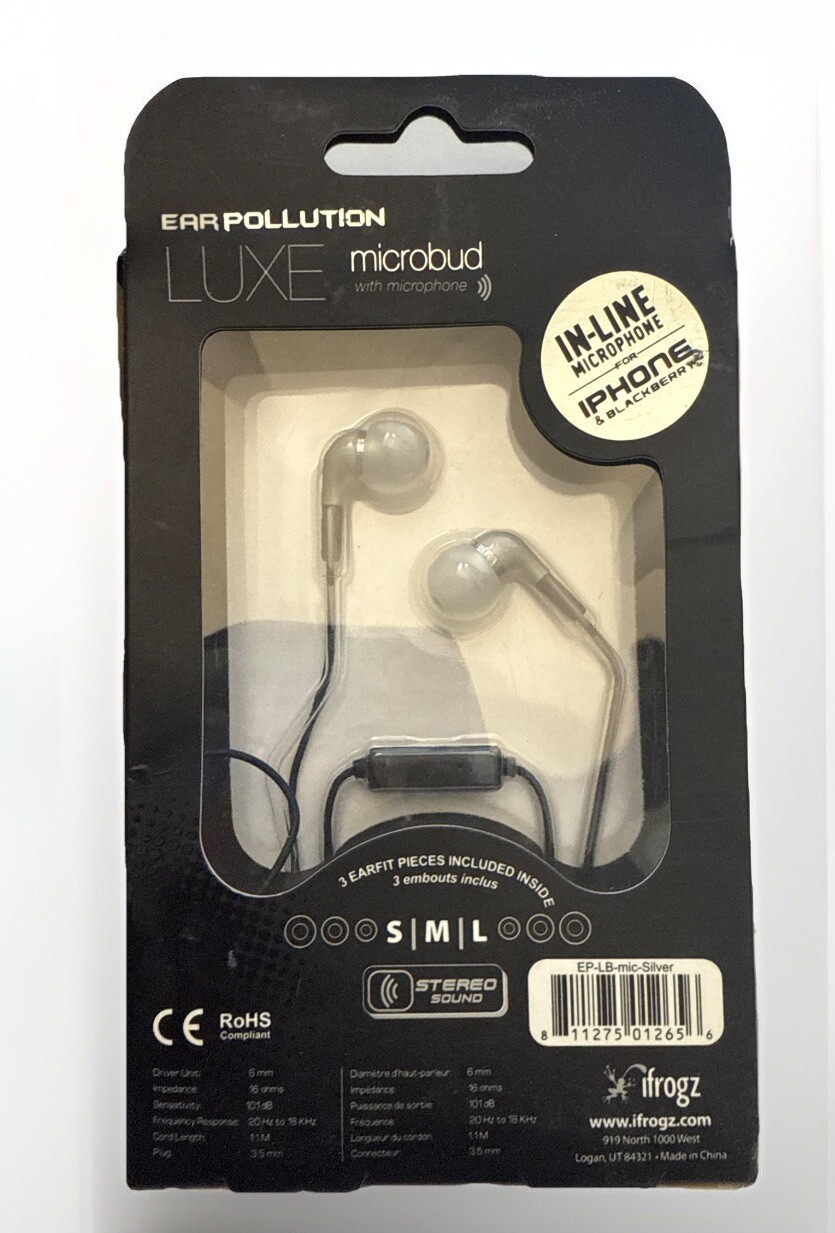 iFROGZ Earpollution Noise Isolating Earbuds With High Definition Microphone