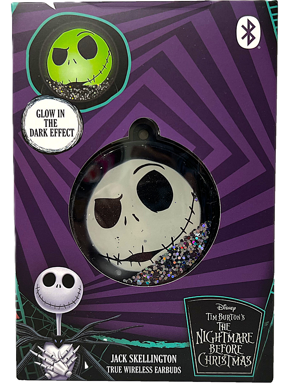 Nightmare Before Christmas Bluetooth True Wireless Earbuds Liquid Glitter Shake