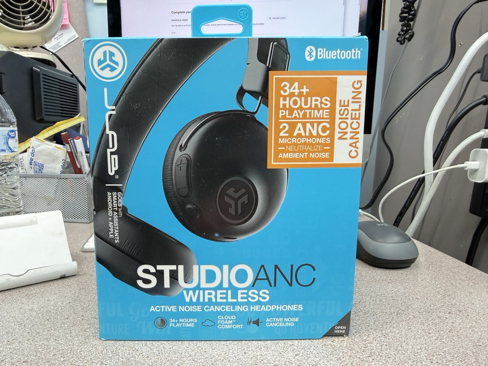 JLab Studio ANC Active Noise Cancelling Wireless On Ear Headphones New