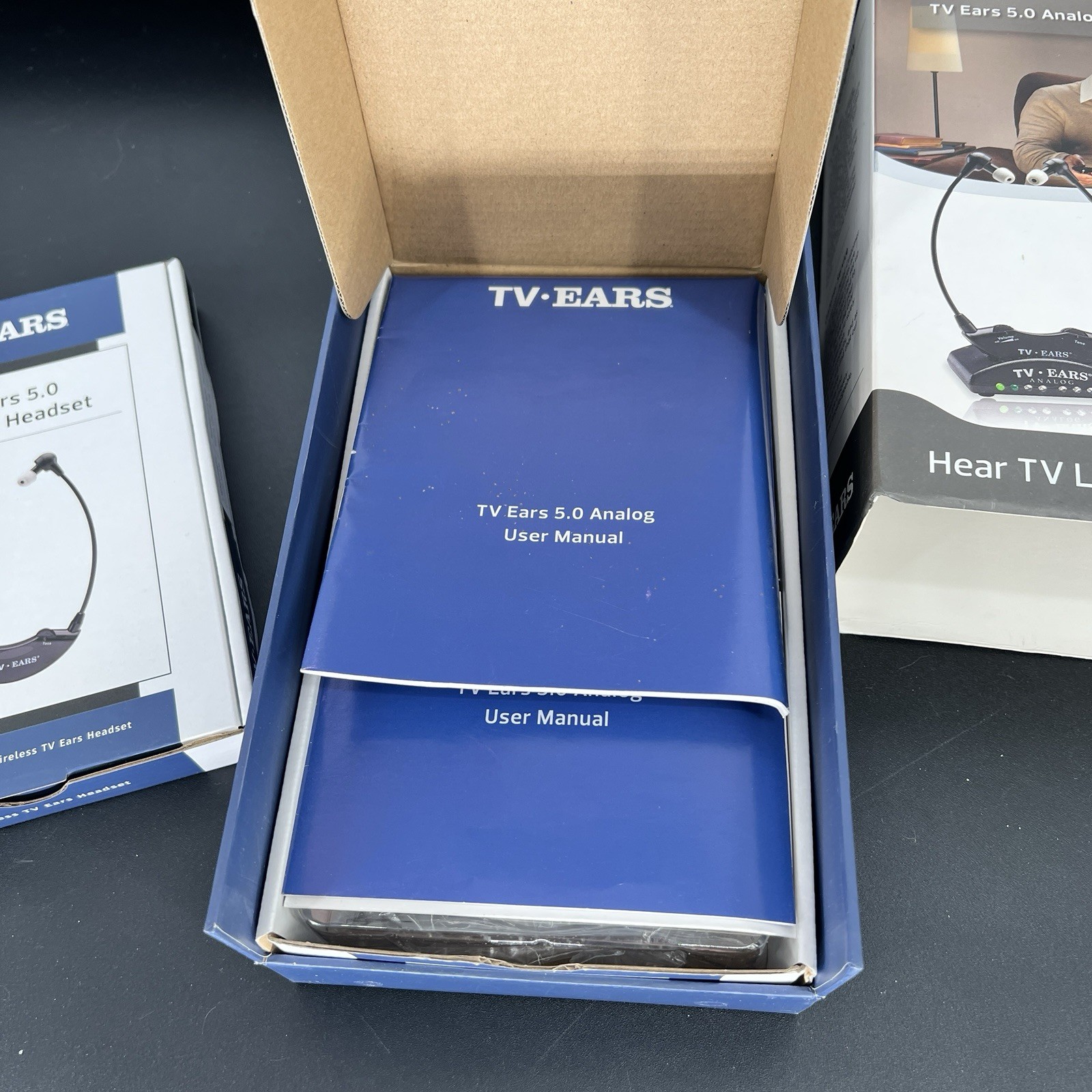 TV Ears Black Version 5.0 Item #11641 Voice Clarifying Listening NEW Open Box