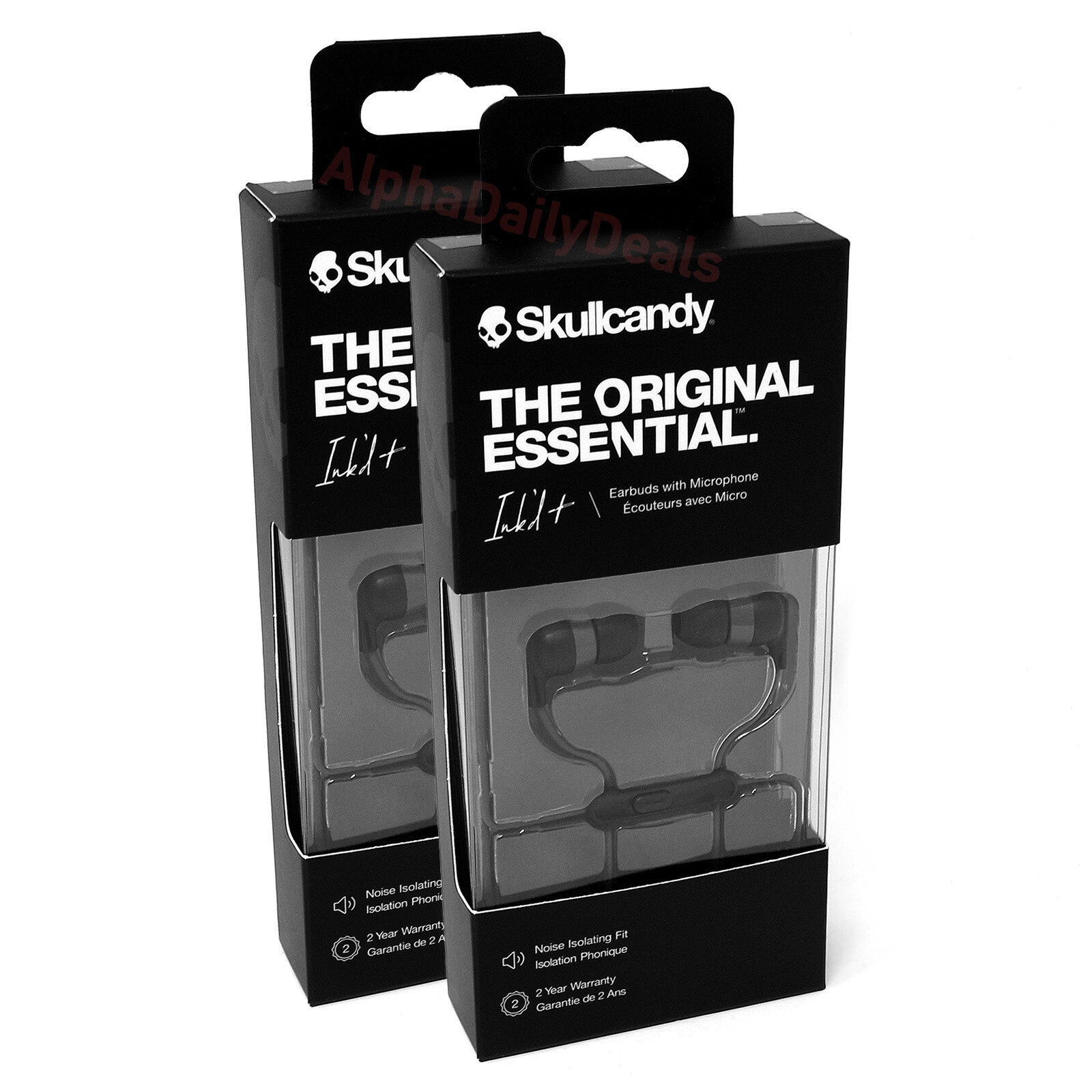 2 Pack Skullcandy Ink’d+ Wired Earbuds with Mic for Android – Black