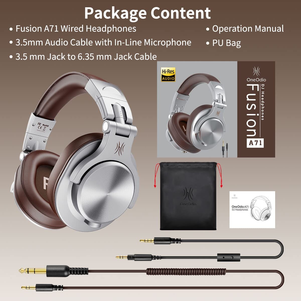 A71 Hi-Res Studio Recording Headphones – Wired Over Ear Headphones with Share…