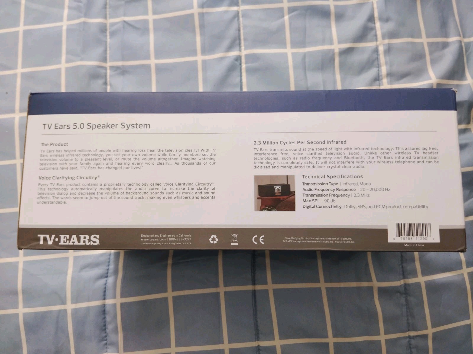 COMPLETE SET TV Ears 5.0 Wireless Speaker, 2 Headsets for People w Hearing Loss