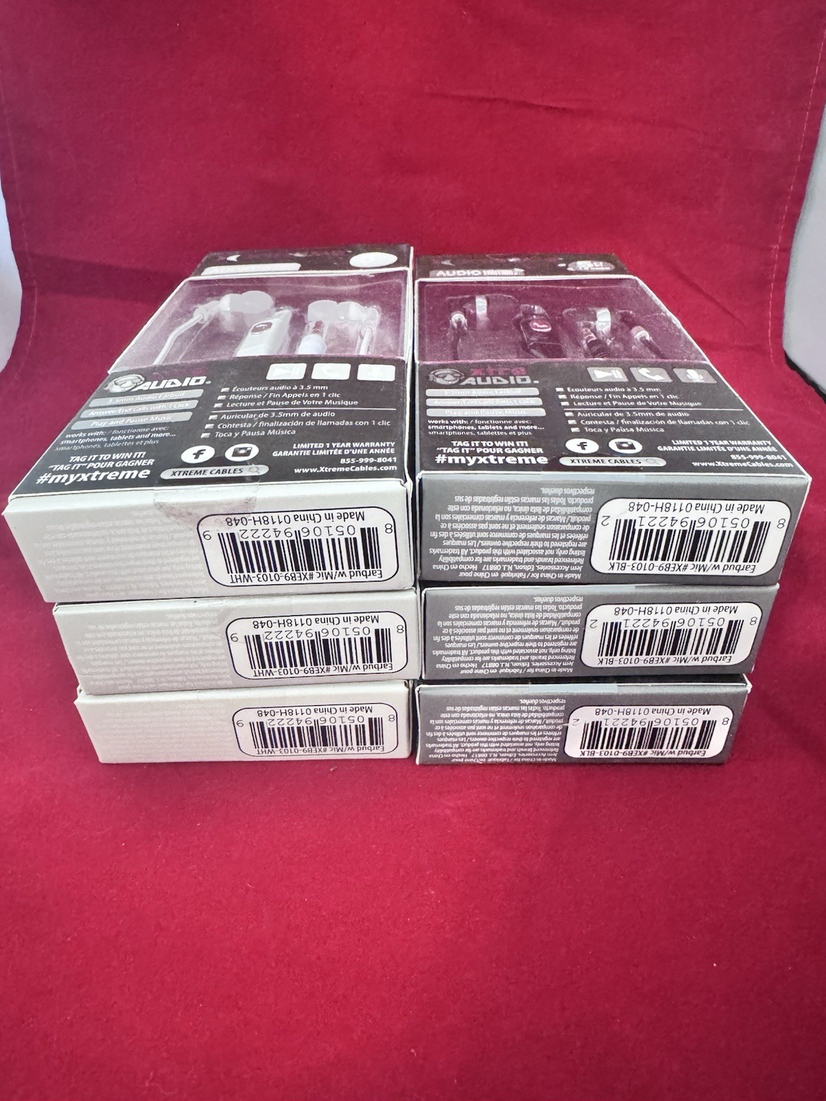 LOT of 6 Pairs Of Xtreme Earbuds