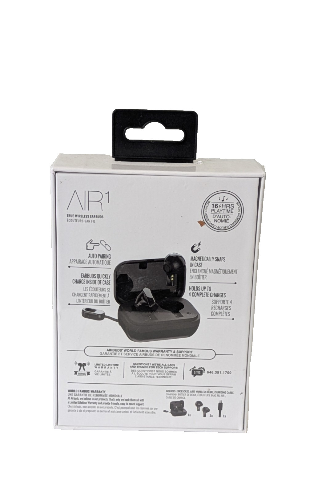 AirBuds AIR1 True Wireless Black Earbuds with Charging Case