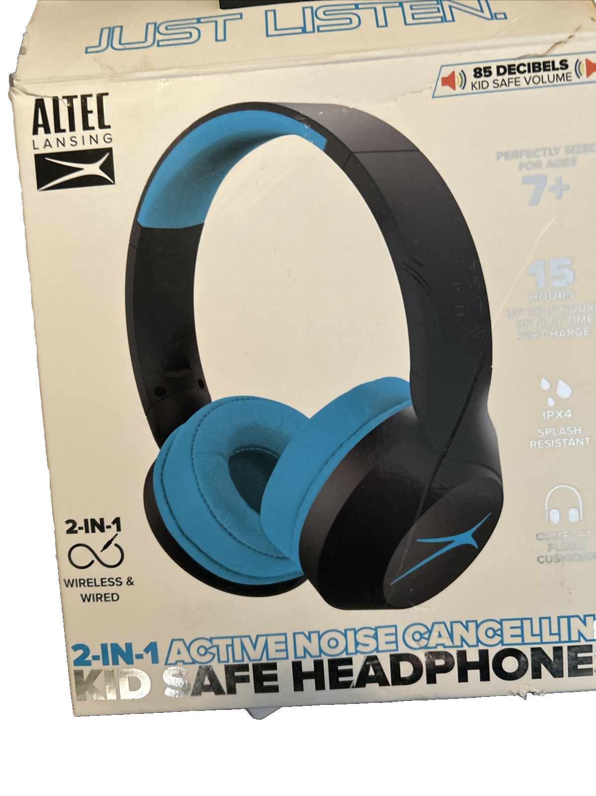 Headphone Altec Lansing 2in1 Active Noise Cancelling Kid Safe Black/Blue