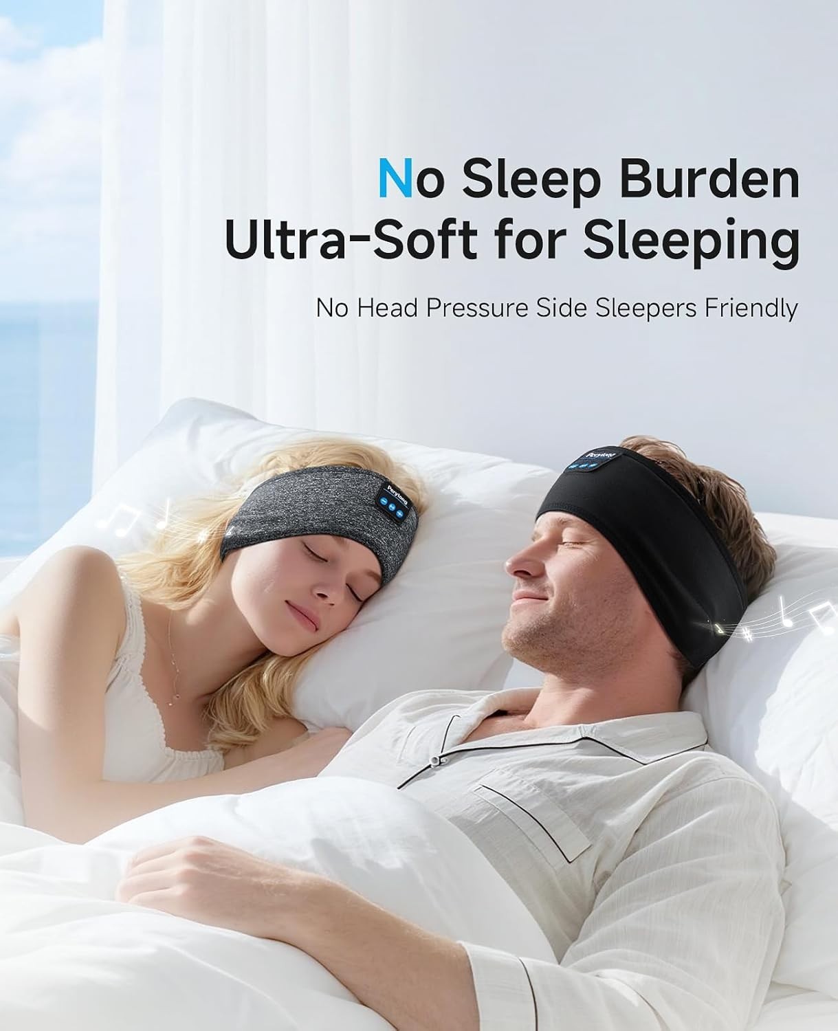 Sleep Headphones Bluetooth 5.4, Sleeping Headphones with Built-in Stereo Spea…