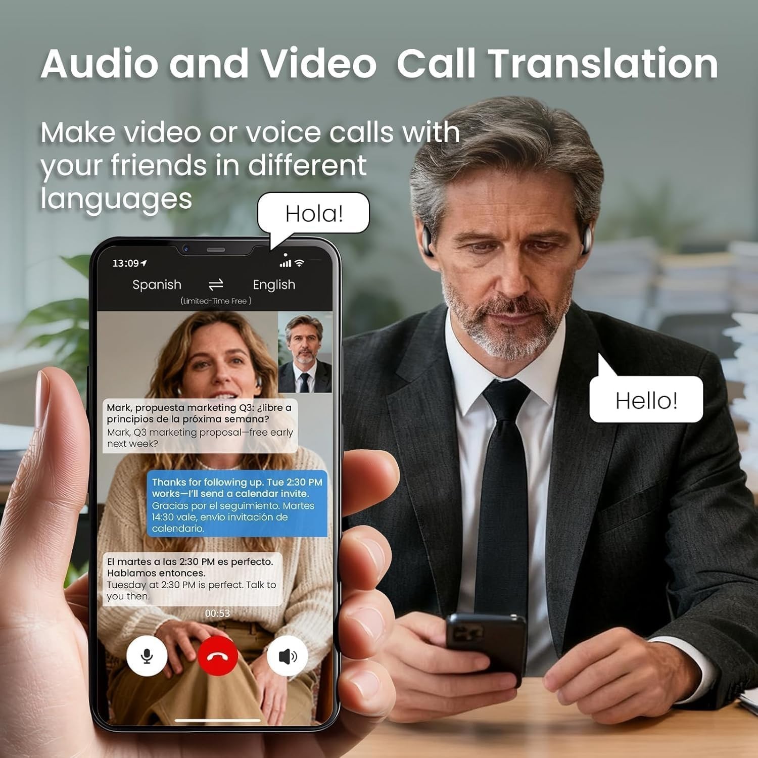 Real-Time AI Translation Earbuds 168 Languages Translator Earphones, Audifono…