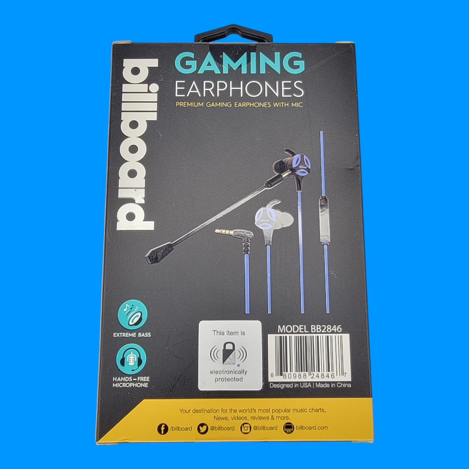 Billboard Gaming Earphones Lot BB2846 BB2847 BB2848 Wired Mic Headset 3 Pack New
