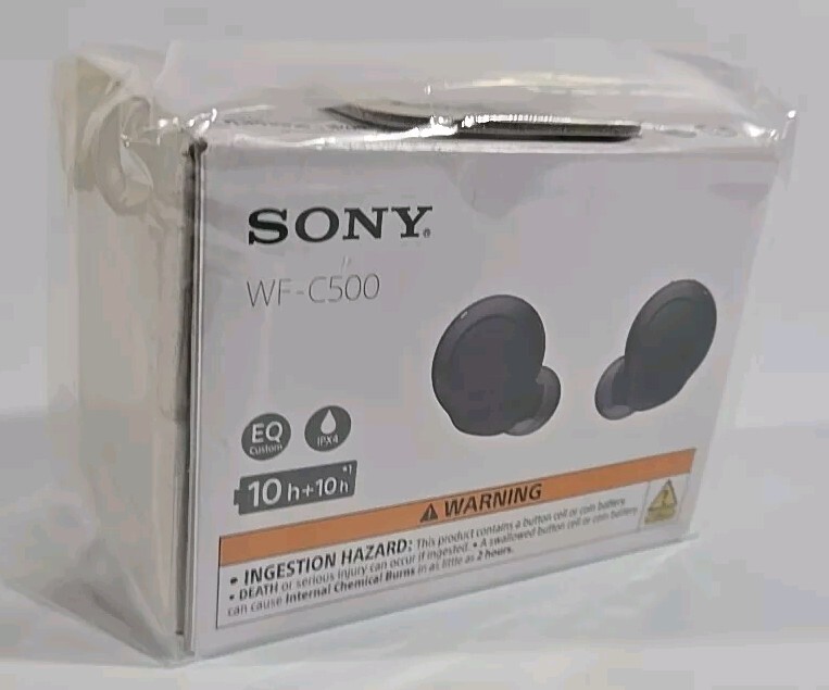 Sony WF-C500/B Bluetooth Wireless In-Ear Headphones EQ Custom IPX4 10 h – Black