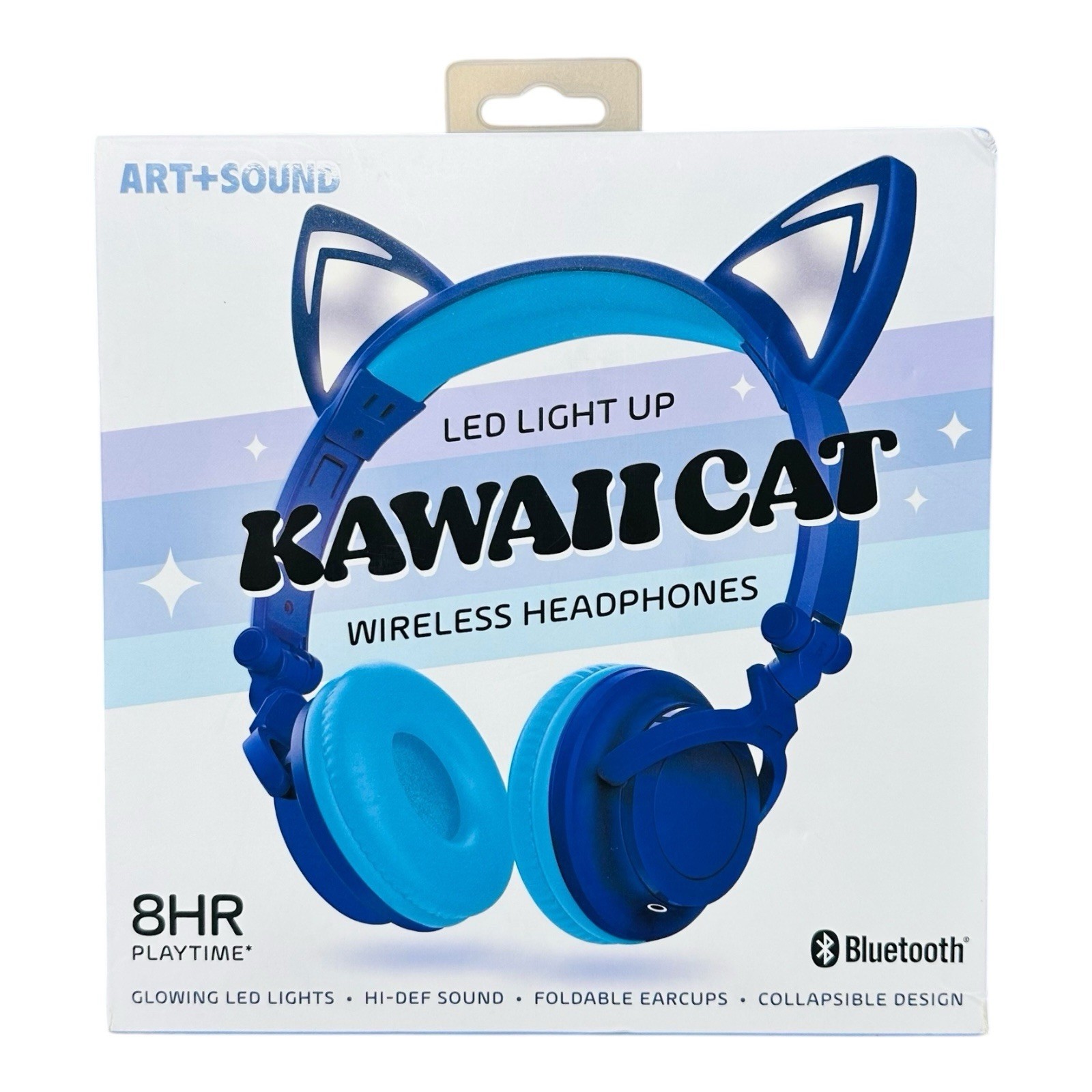 Art+Sound LED Light Up Kawaiicat Bluetooth Wireless Kids Headphones