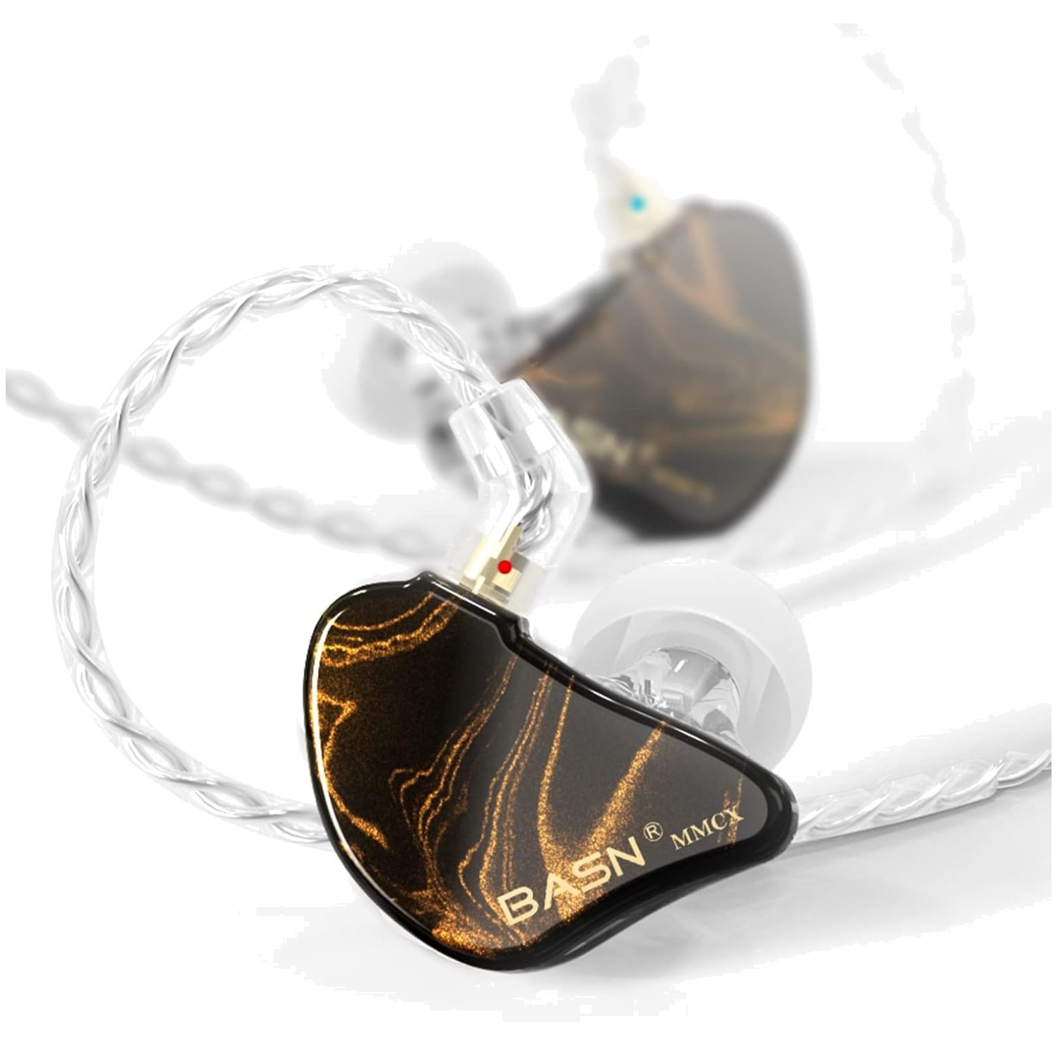 MMCX Triple Driver Earbuds, Noise Isolation, Golden Obsidian