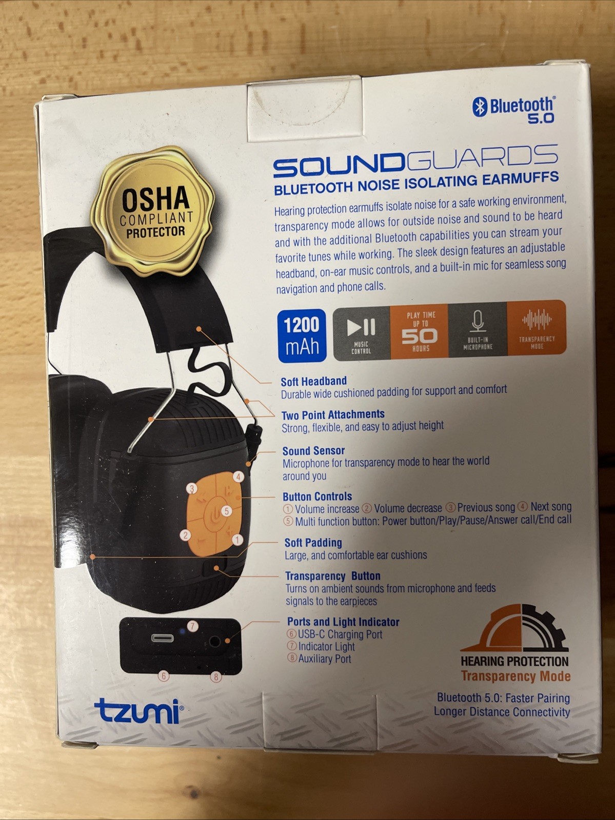 NEW Tzumi Sound Guards Noise Isolating Hearing Protection Bluetooth Headphones