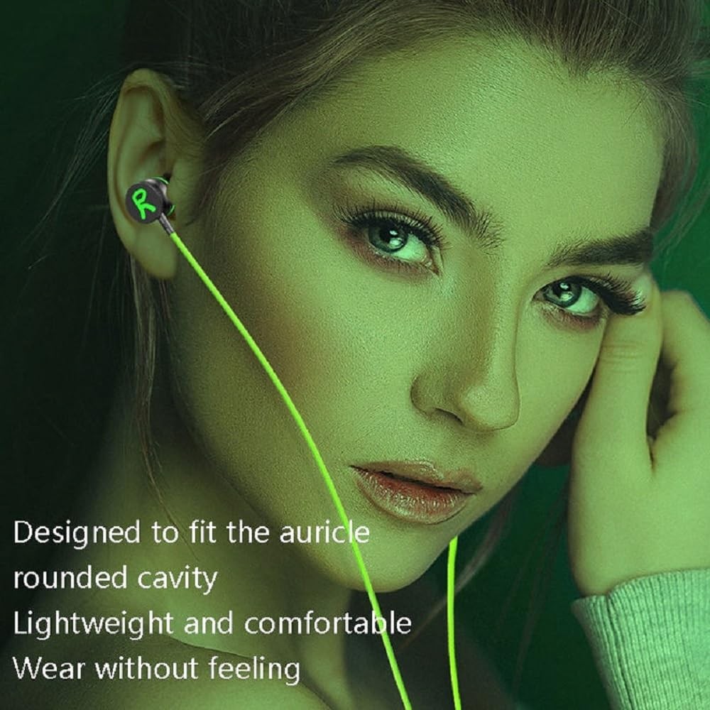 USB-C Headphones with Microphone, Wired Earbuds Magnetic in-Ear Type C Red