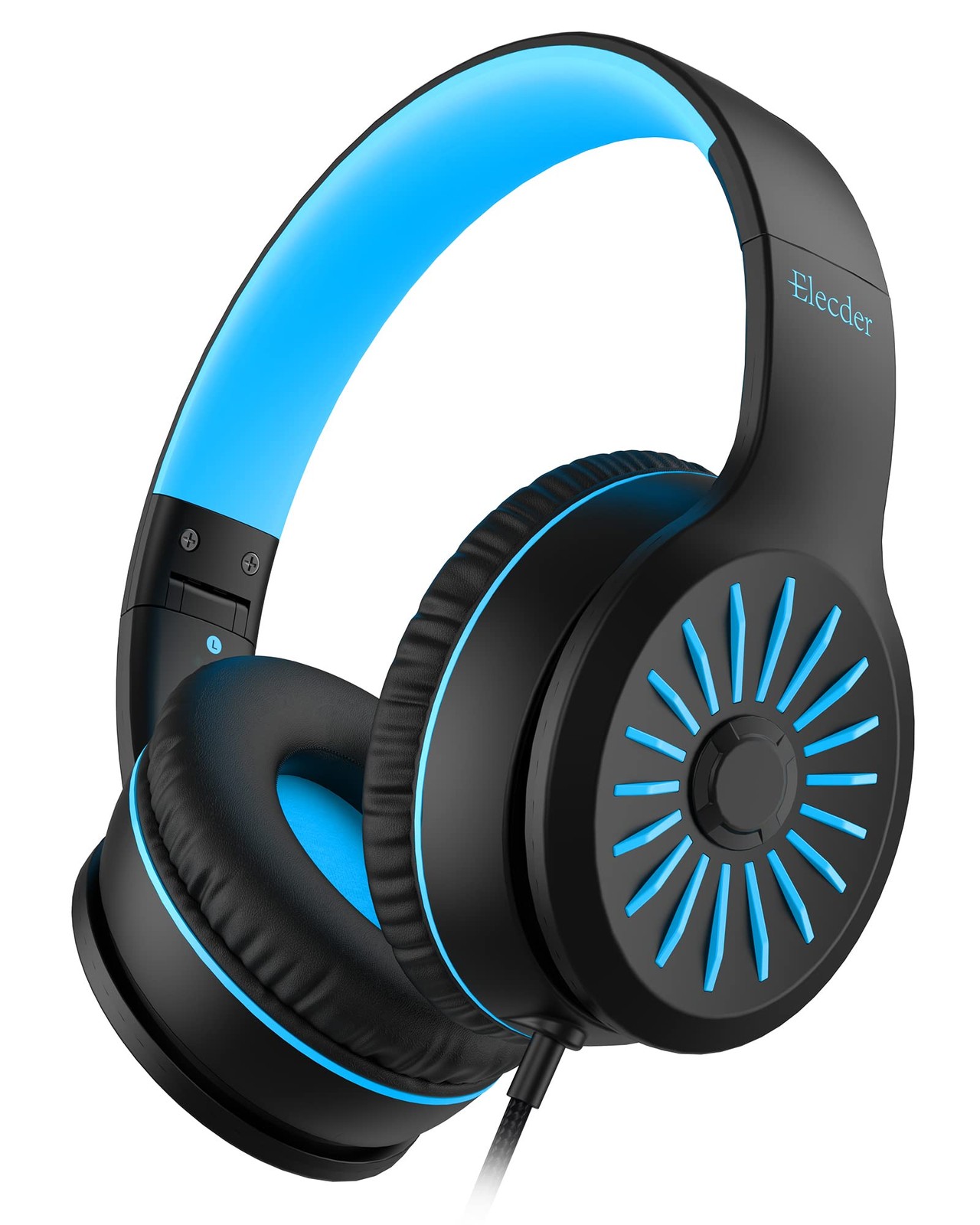Black i45 Kids Wired OnEar Headphones Foldable 1.5M Cord 3.5mm Jack Headset