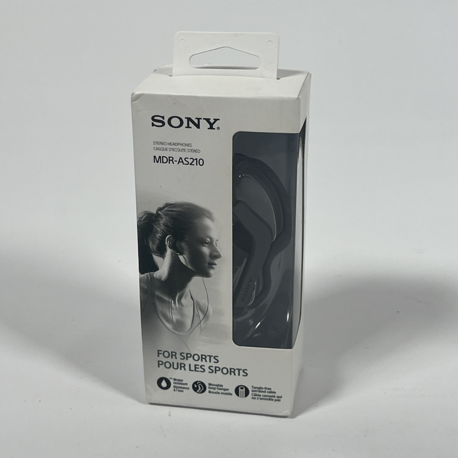 Sony Stereo In-Ear Headphones For Sports Black MDR-AS210 Water Resistant 3.5mm