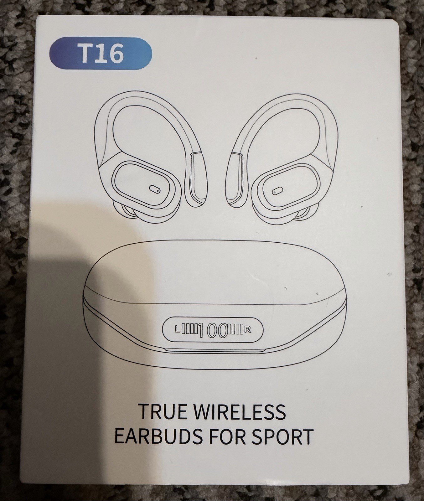 Catitru Wireless Sports Earbuds Sweat Proof Bluetooth Charging Case Open Box