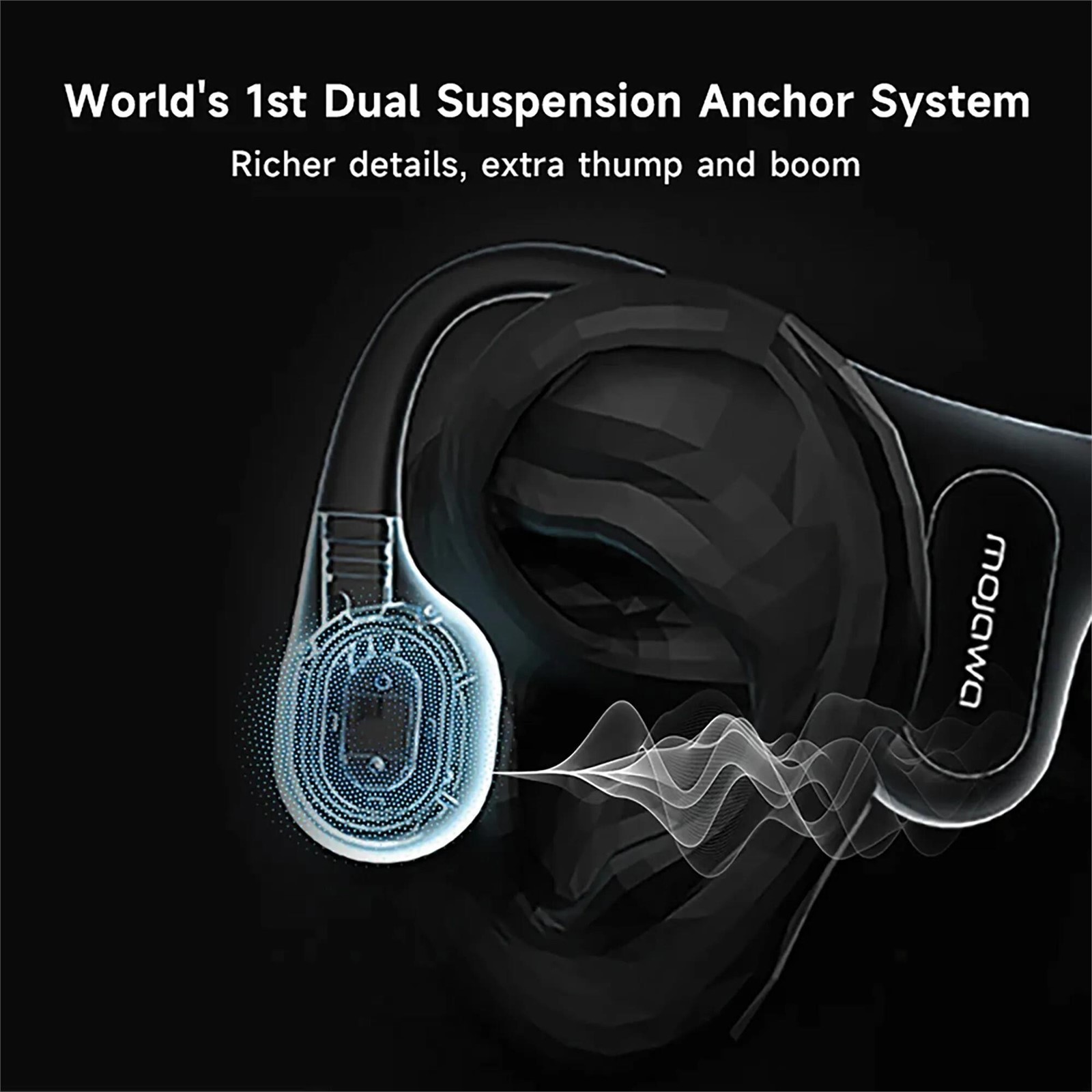 MOJAWA Run Plus Bone Conduction Headphones, IP68 Waterproof, 32GB MP3/Swim/Run