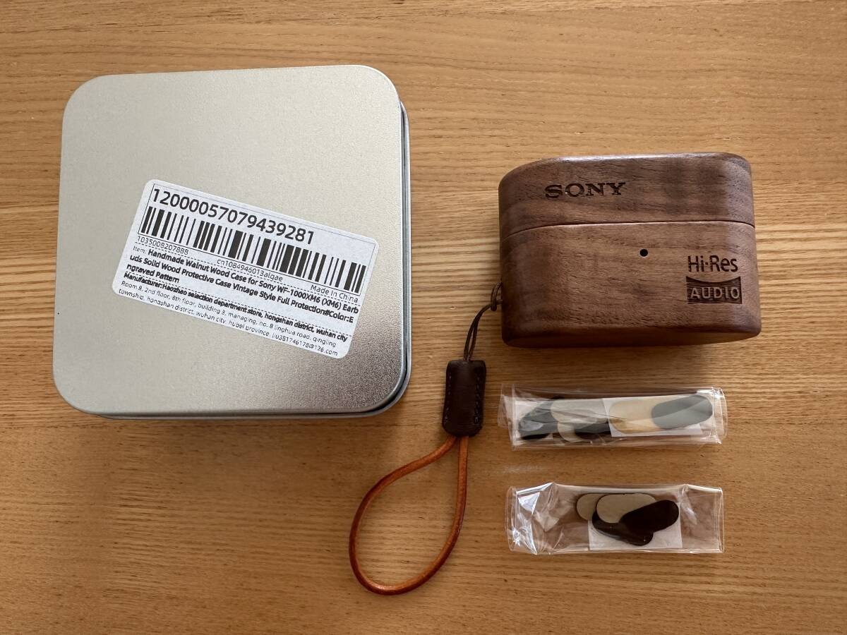 SONY WF-1000XM6 handmade walnut wooden case