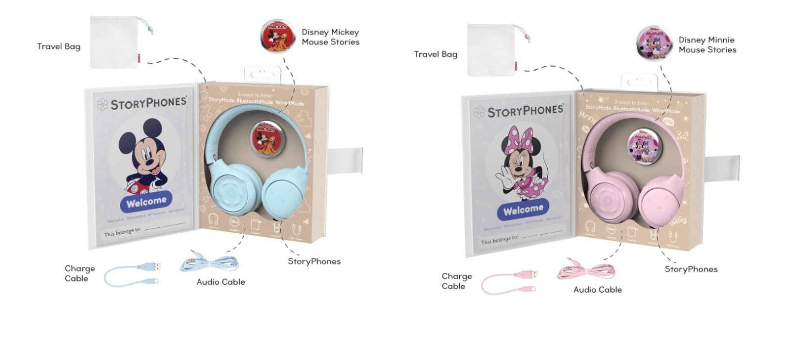 STORYPHONES Disney Kids Bluetooth Foldable Headphones – NEW !!!