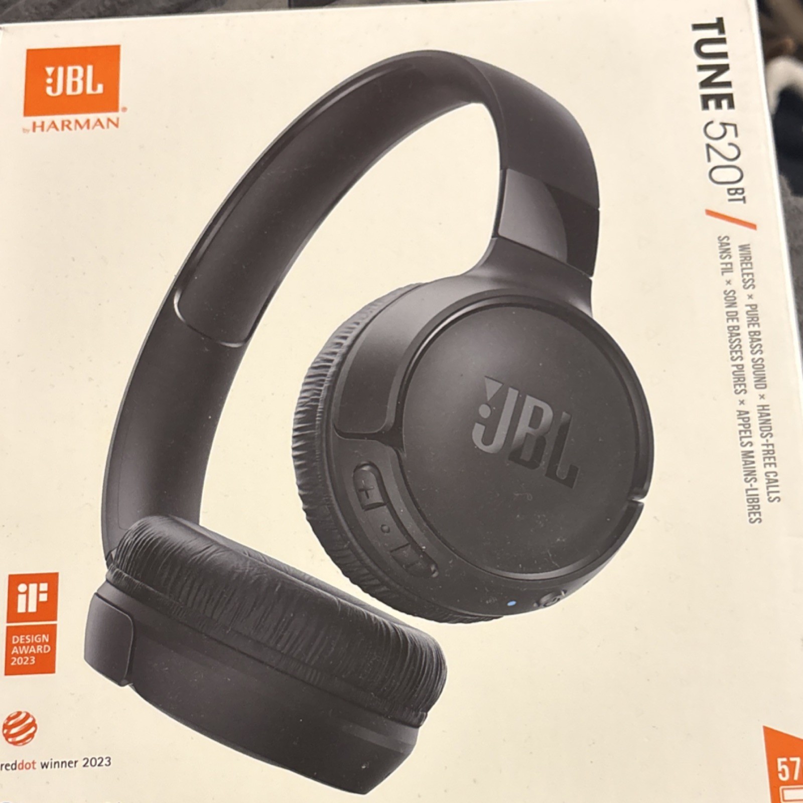JBL Tune 520BT Wireless Bluetooth On-Ear Headphones Pure Bass White,blue,black.