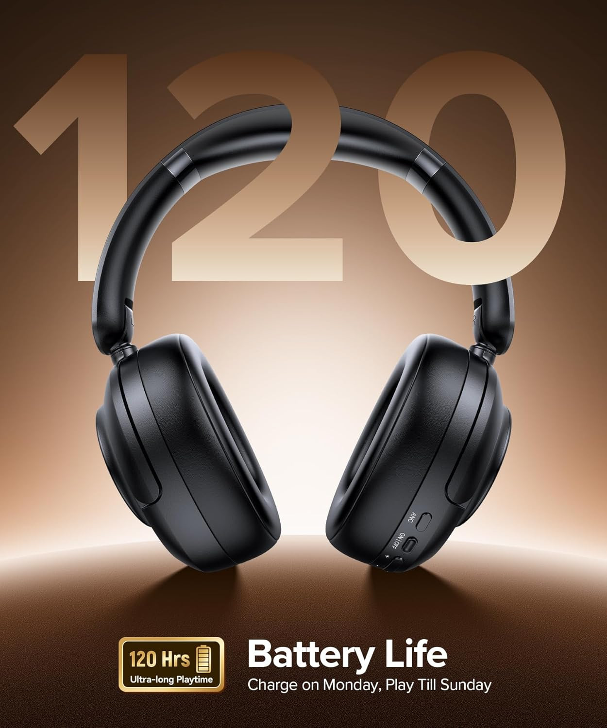 Hybrid Active Noise Cancelling Headphones, Bluetooth 6.0 Wireless Headphones ove