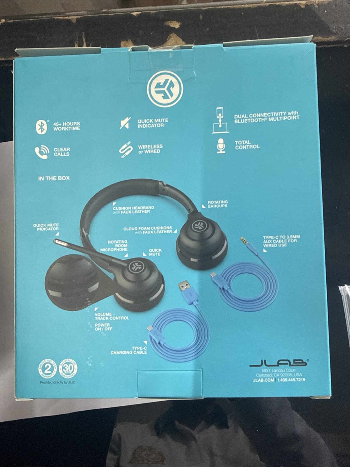 JLab Go Work HBGOWORKRBLK4 Wireless On-Ear Headphones