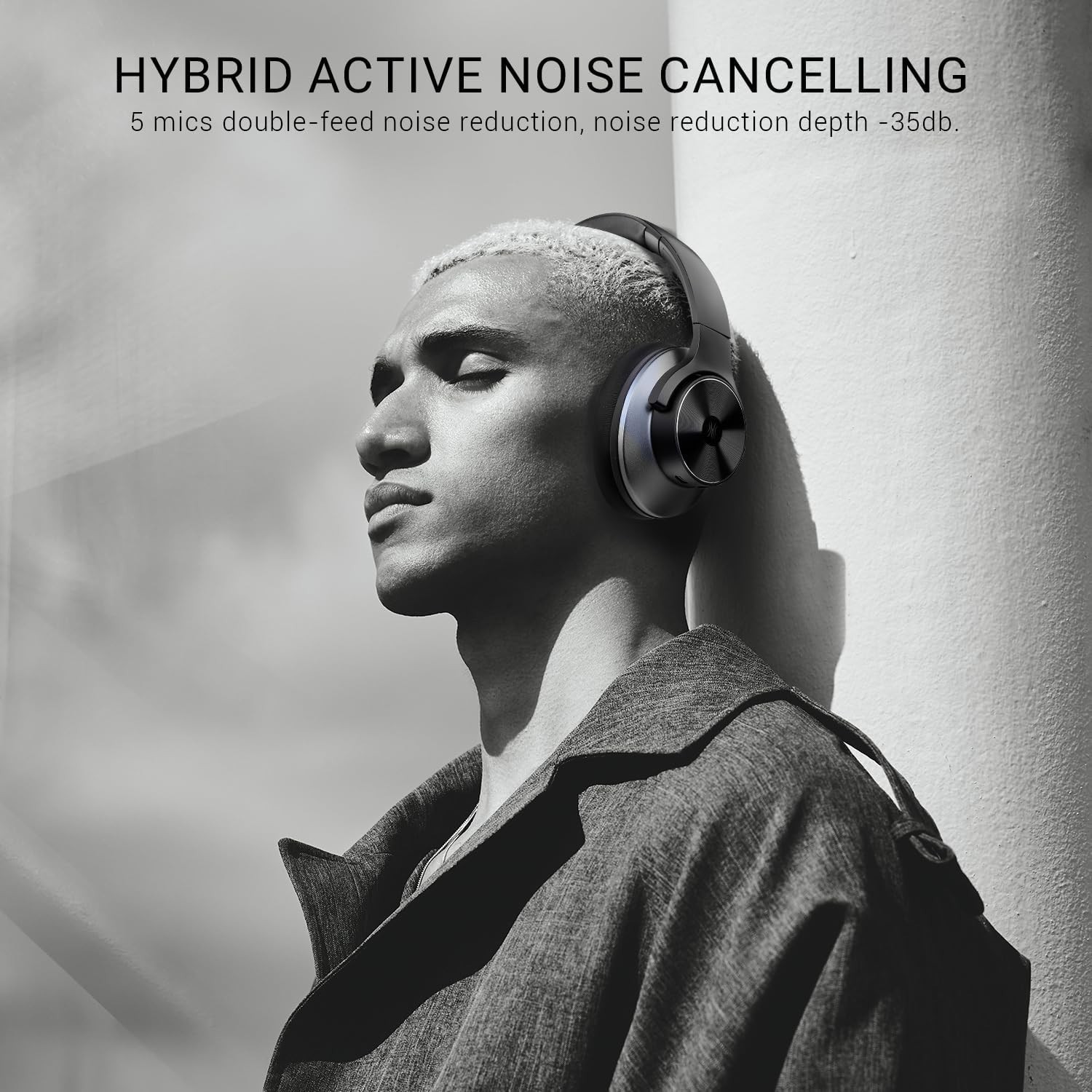 Oneodio A10 Headphones: 62H Hi-Res ANC Wireless Over-Ear, Fast Charge, Travel…