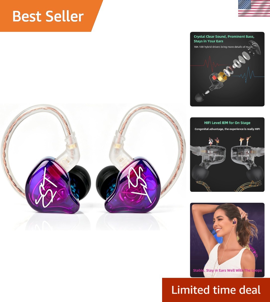 ZST Hybrid Audio Earphones – Multicolor Wired IEMs for Gaming & Music