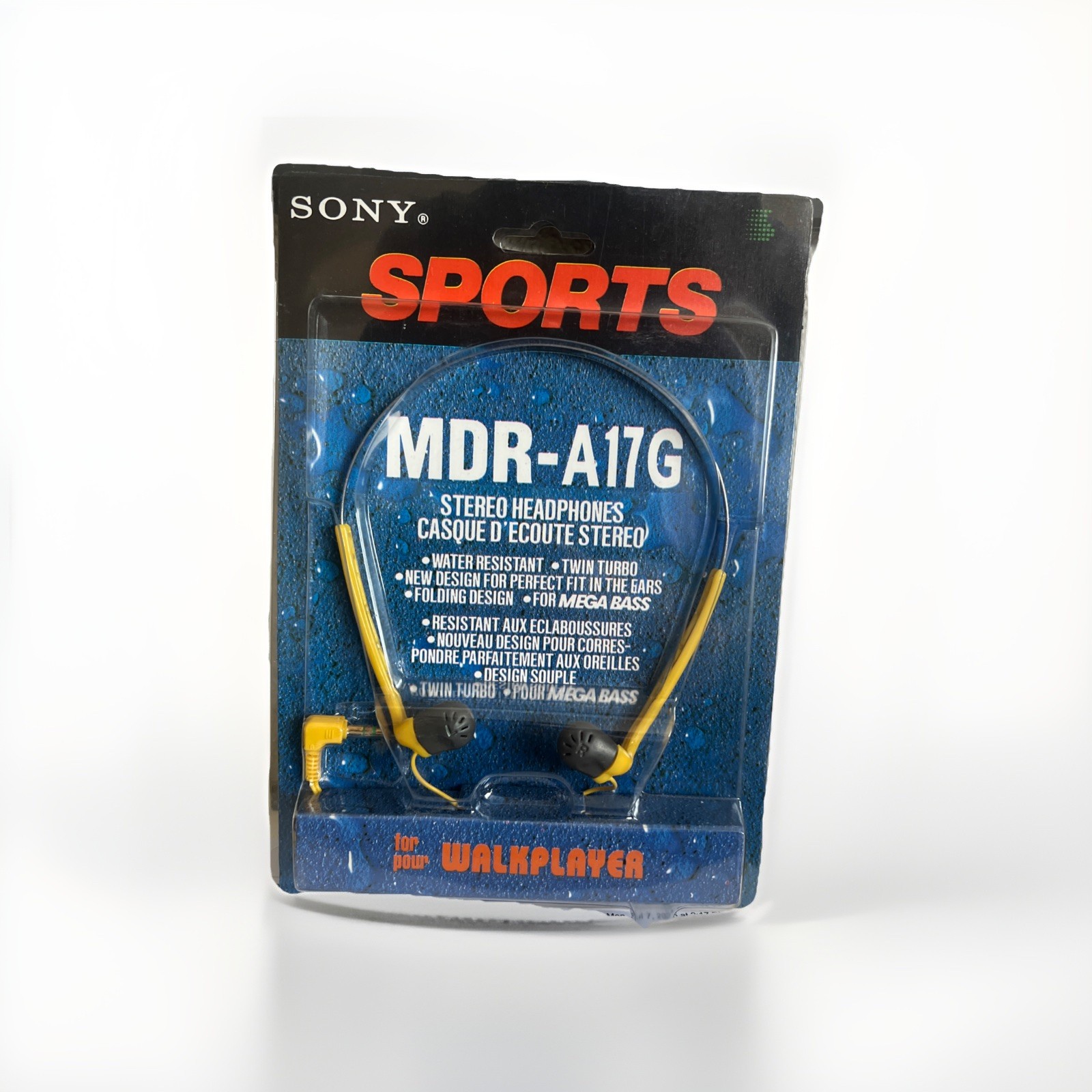 Vintage 90s Sony Sports MDR-A17G Walkman Headphones – New, Original Packaging