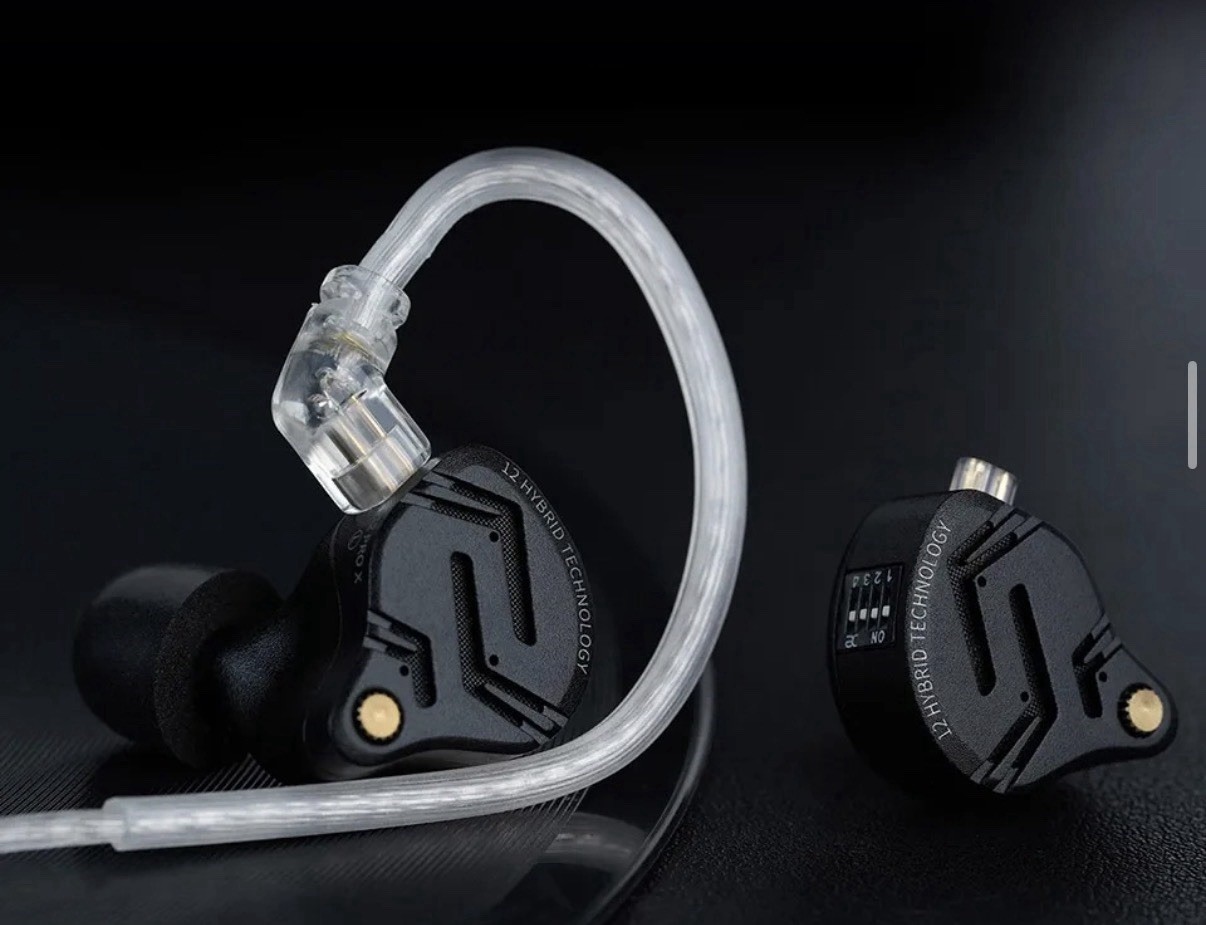 KZ ZS12 PRO X with Tuning Switches in Ear Monitor IEM Headphones,1DD+5BA MIC