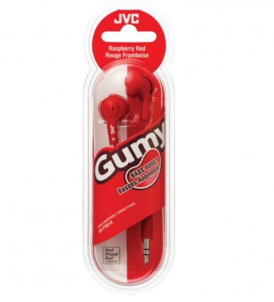 JVC HAF160R Gumy Ear Bud Headphone RED JVCHAF160R