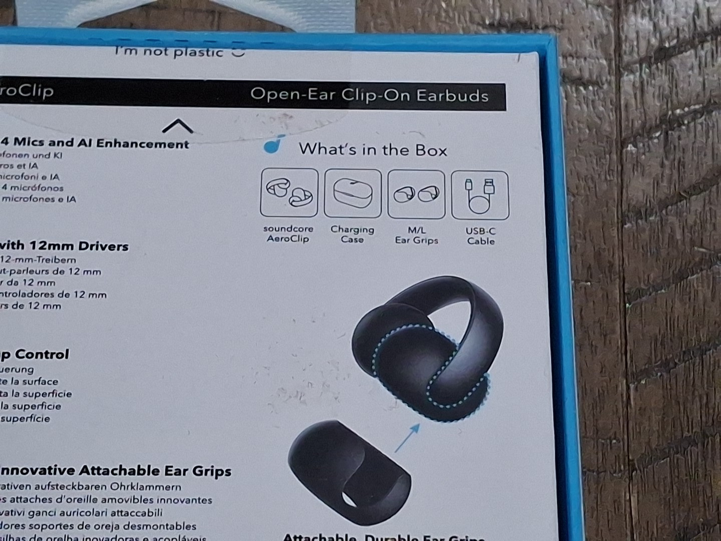 Soundcore by Anker AeroClip Open Ear Clip On Earbuds, Black A3388Z11, New