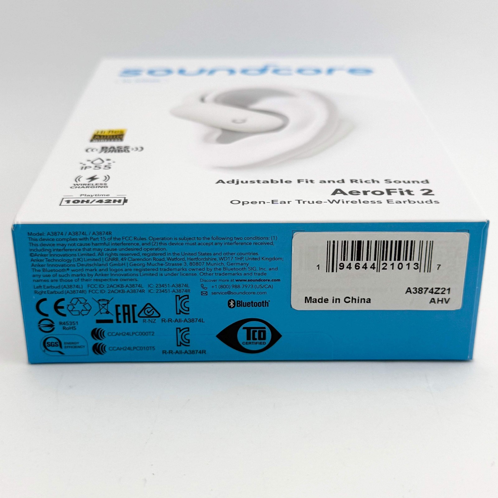 Soundcore AeroFit 2 Open-Ear Headphones Hi-Res Bass Adjustable NEW SEALED
