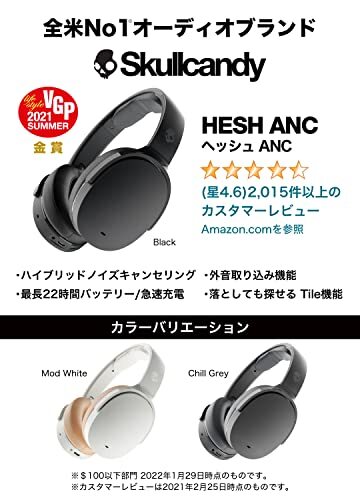 Skullcandy Official Store Hesh ANC Wireless Headphones Noise Canceling MOD WHITE