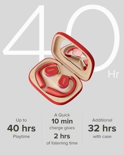 Cleer ARC 3 Sports Pro Open Ear Headphones (Red) Model: ARC3HRREDUS