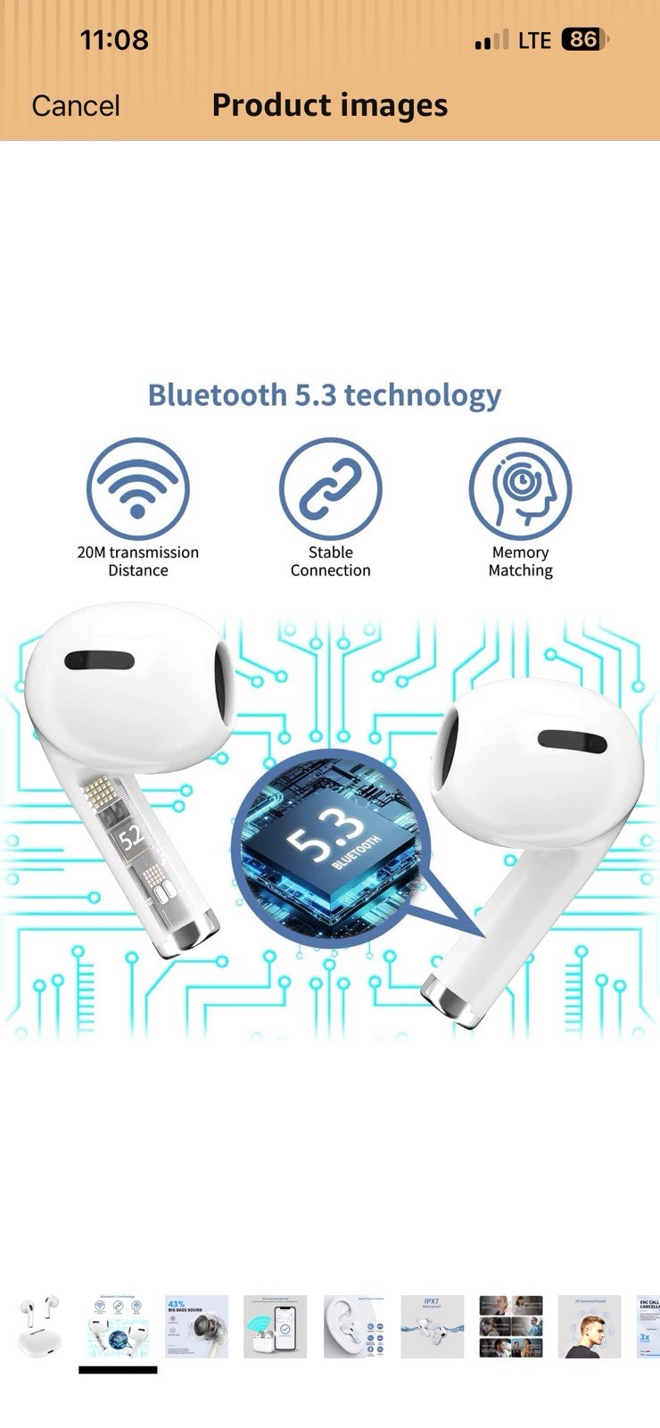 Apple AirPods Wireless Charging Case White Bluetooth In-Ear Wireless Earbuds