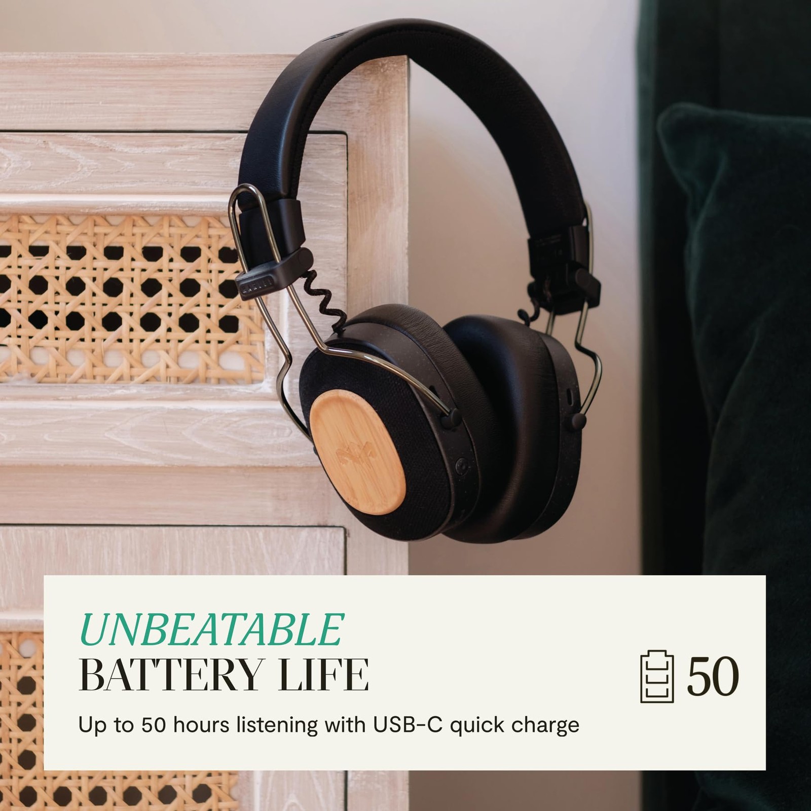 House of Positive Vibration Riddim On-Ear Headphones, 50-Hour Playtime, Quick…