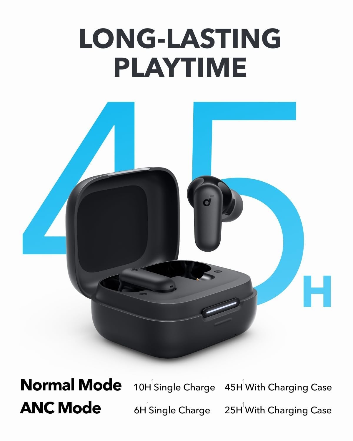 Soundcore P30i Noise Cancelling Earbuds (Black) – 45H Playtime, IP54, Bluetooth