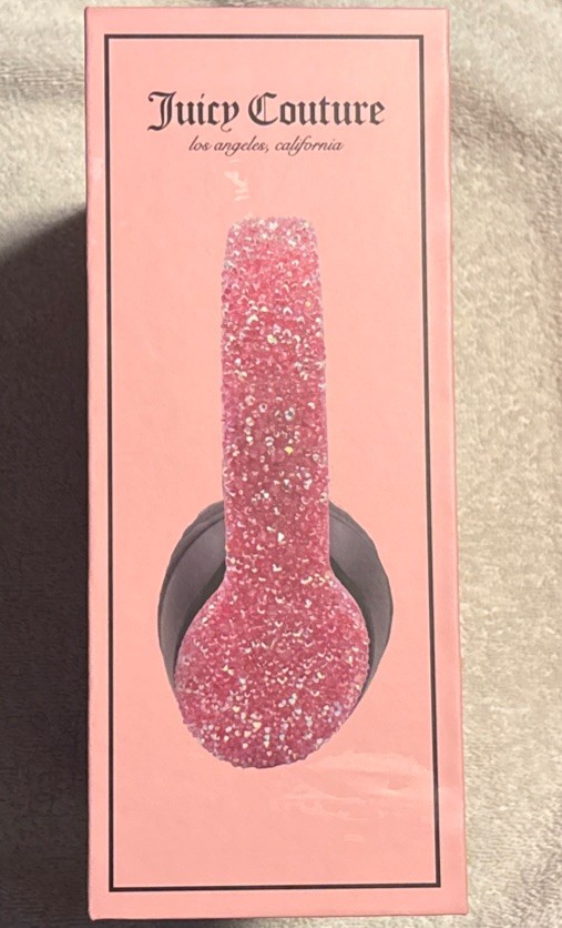 New Juicy Couture Wireless Headphones Bedazzled Gems Pink Bluetooth Electronics