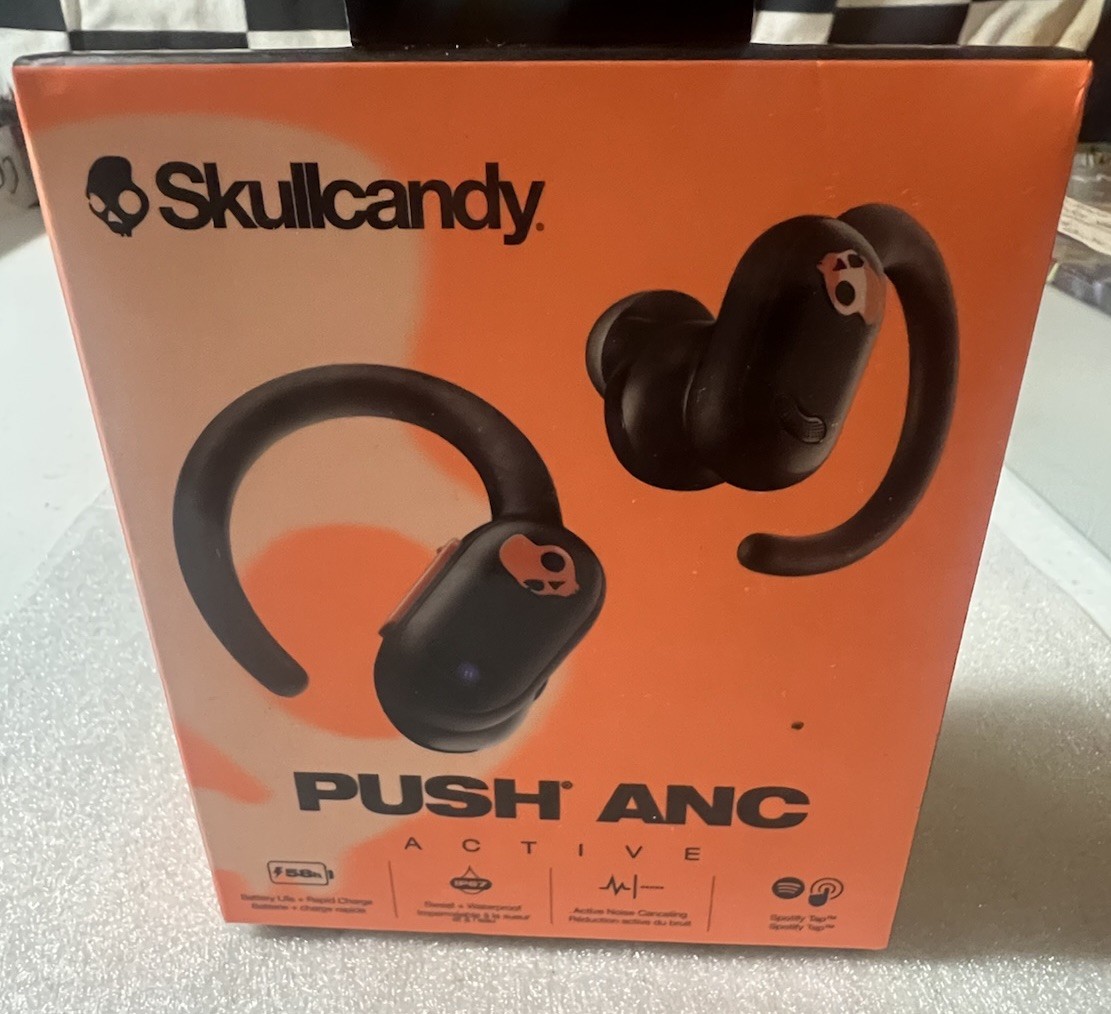 Skullcandy Push ANC Active Wireless Earbuds (Black Orange) – New Sealed S2paw