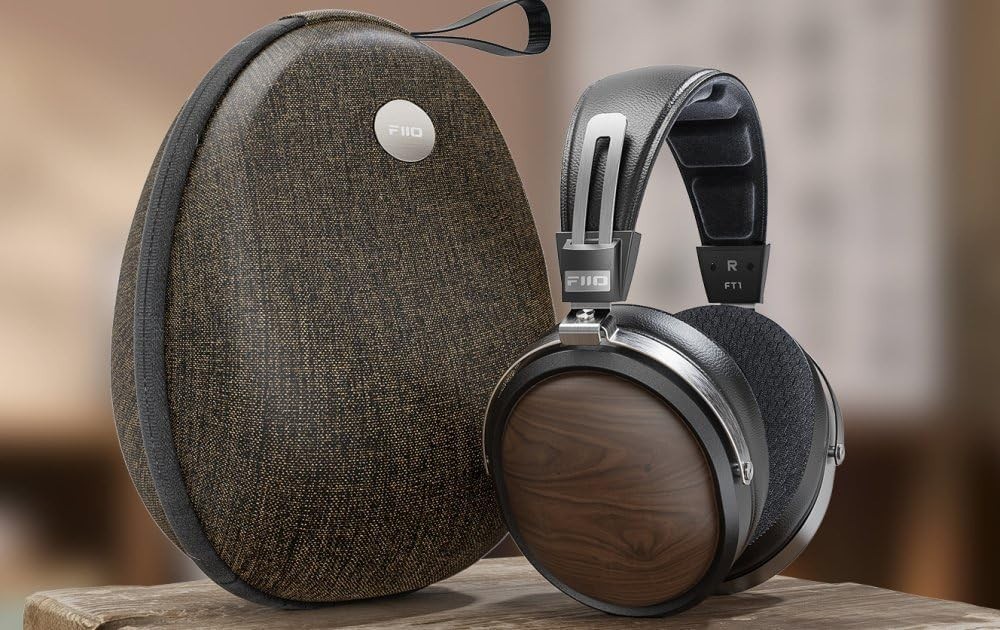 FiiO FT1 32Ω Large Dynamic Driver Headphones with Solid Wood Cups (Black)