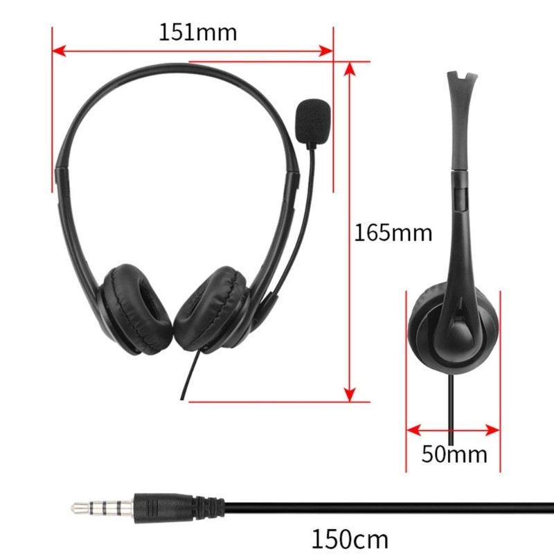Corded Over Ear Headphones With Microphone For Music Calls And Meetings