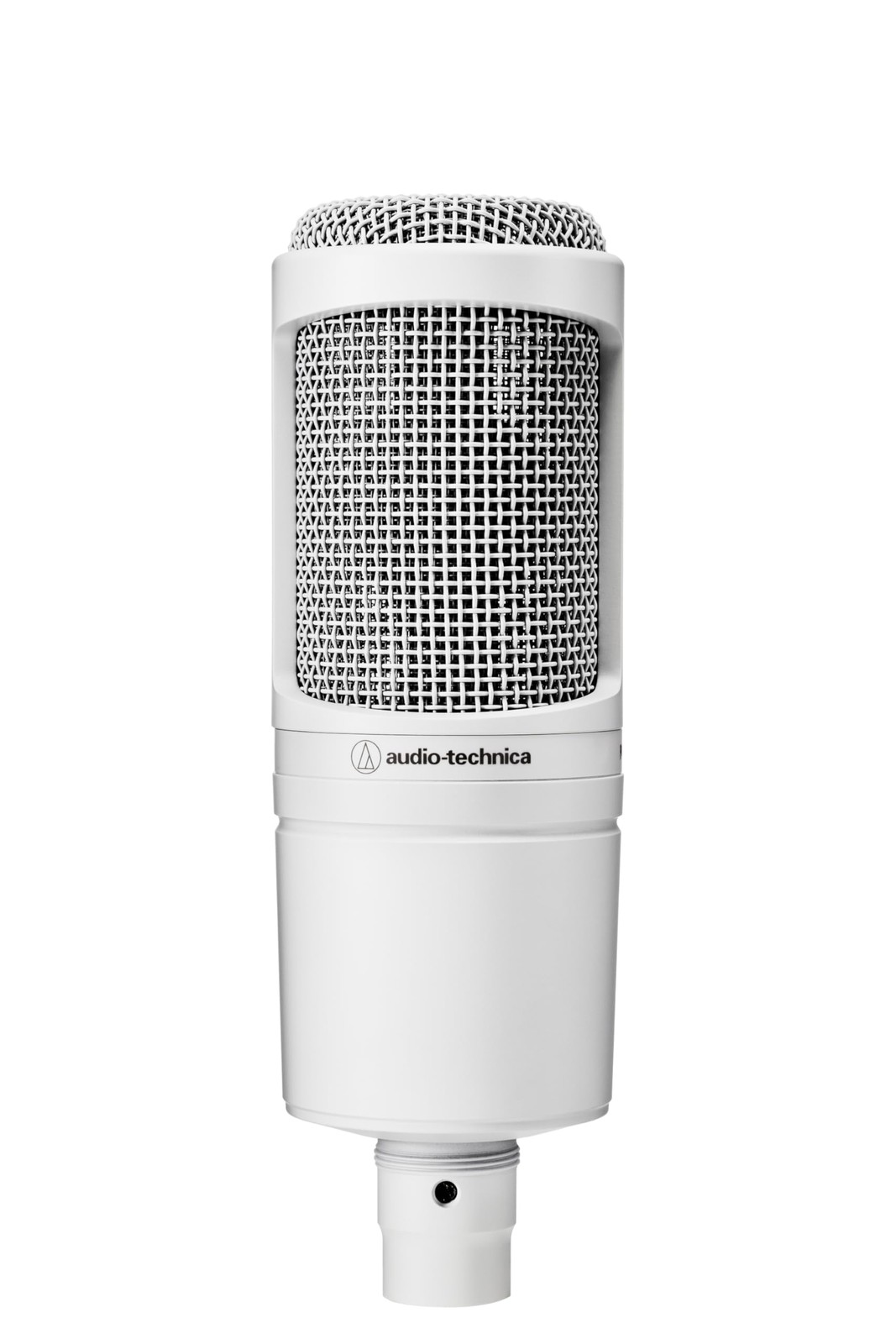 Audio Technica AT2020 CWH Condenser Microphone XLR White Pop Filter Shock Mount
