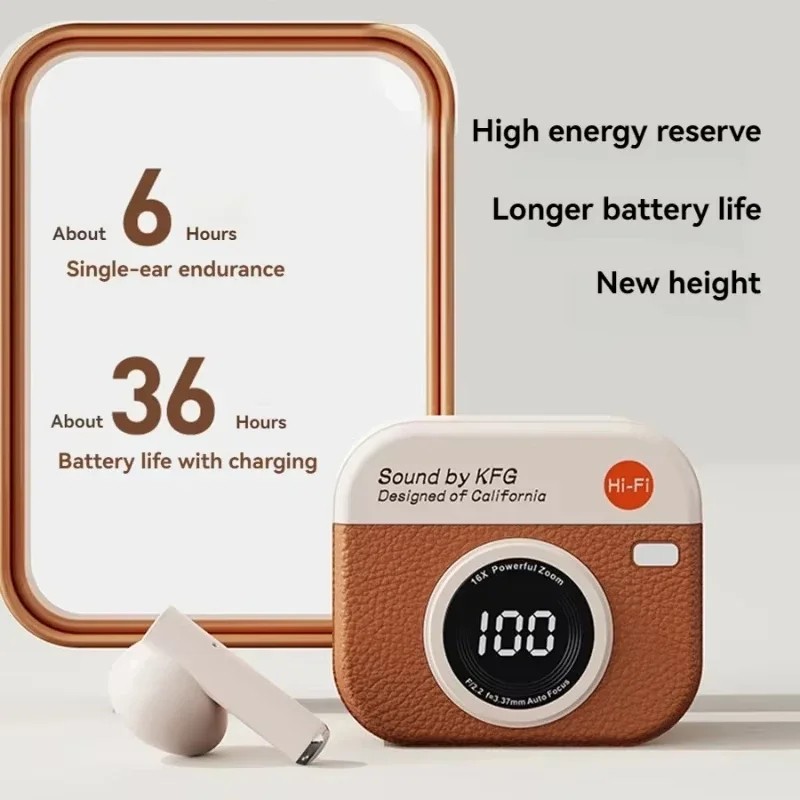 Retro TWS Wireless Earphones Bluetooth 5.4 In-Ear Headphones Heavy Bass Earbuds
