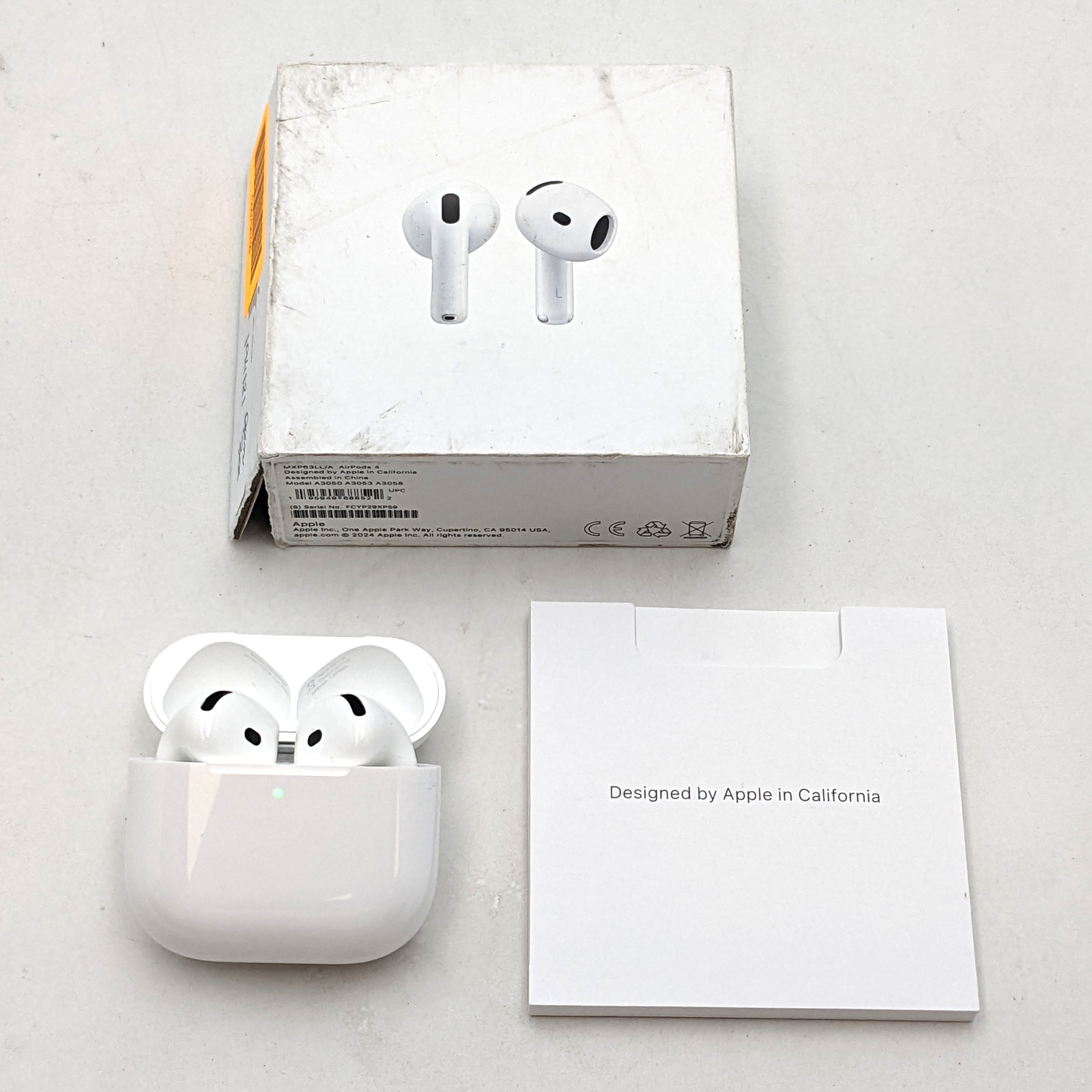 Apple AirPods 4th Gen Earbuds & Case – (A3050 A3053 A3058) – MXP63LL/A