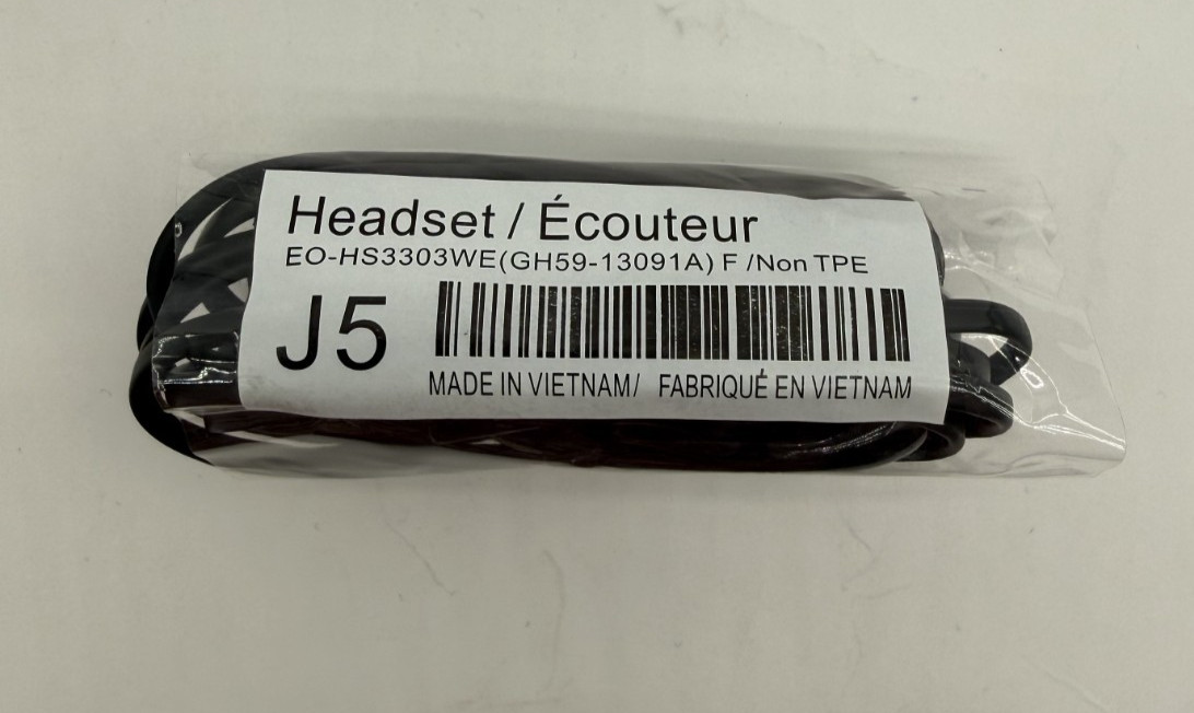 J5 HEADSET E0-HS3303WE(GH59-13091A) F/ NON-TPE FOR SAMSUNG GALAXY (LOT OF 5)