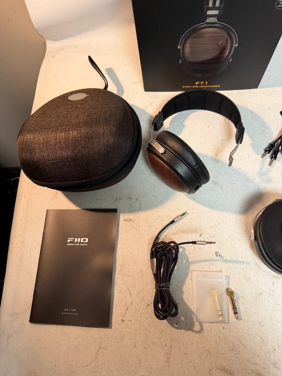 FiiO FT1 32Ω Large Dynamic Driver Headphones with Solid Wood Cups – AS IS